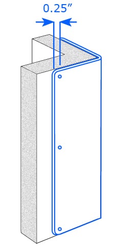 graphic showing positioning of screw holes