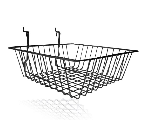 Medium sized black wire basket for PegBoard or Slatwall